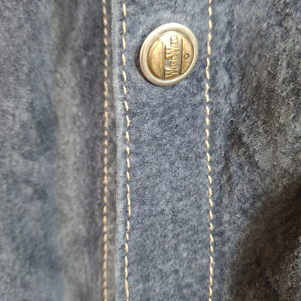 Vintage Wash & Wear Leather Suede Button Up Overshirt Jacket Shirt Coat - Picture 8 of 12